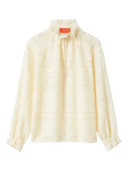 Bluză La Doublej cu volane galben