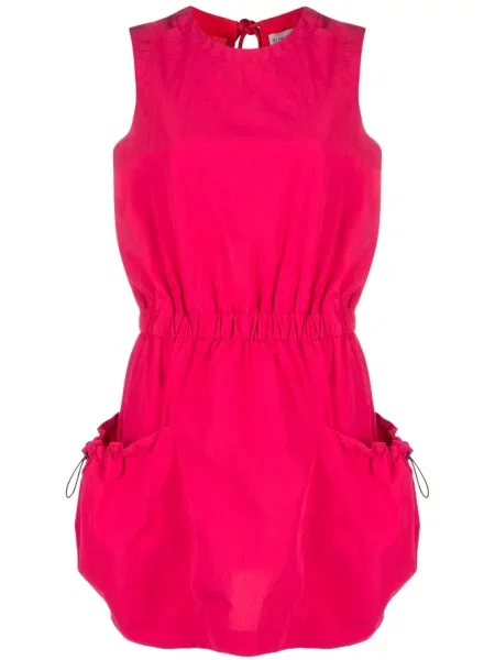 Mała sukienka mini Moncler bez rękawów garniturowa różowa