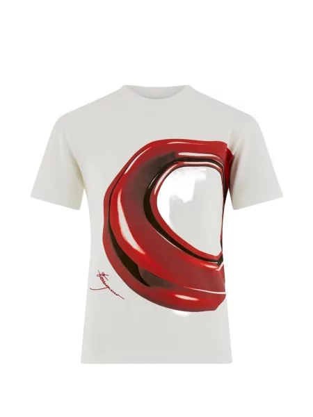 Tricou Ferragamo cu imagine alb