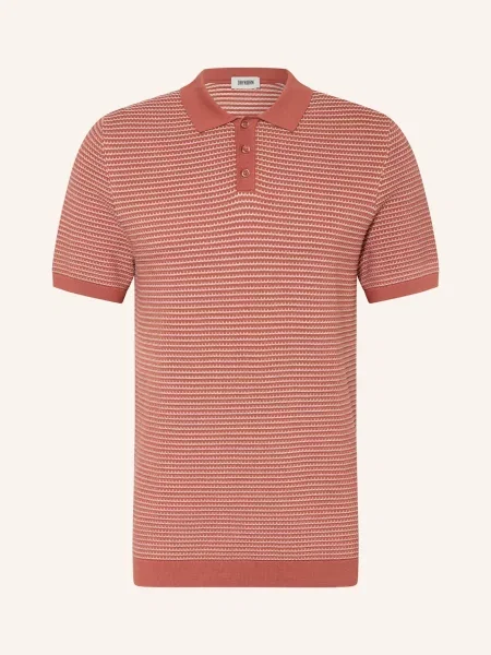 Drykorn Úpletová Polokošile Triton Regular Fit tmavě oranžová