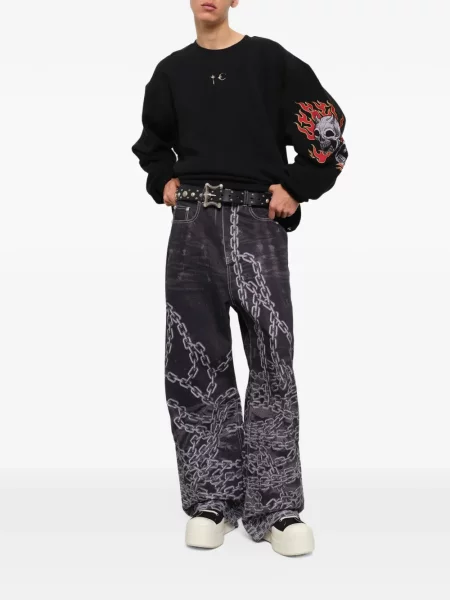 Blugi Thug Club cu imagine negru