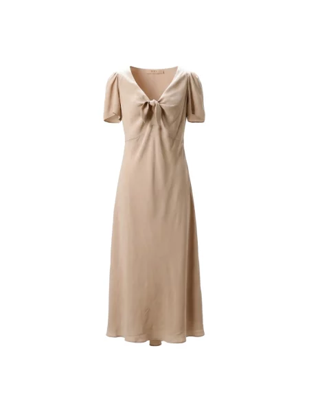 Maxi sukienka maxi N°21 z kokardką z dekoltem w serek różowa