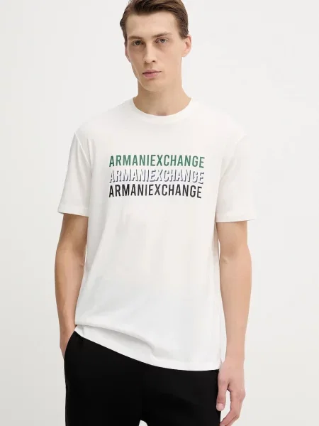 Тениска Armani Exchange с апликация бяло