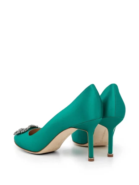 Pantofi cu toc Manolo Blahnik cu cataramă verde