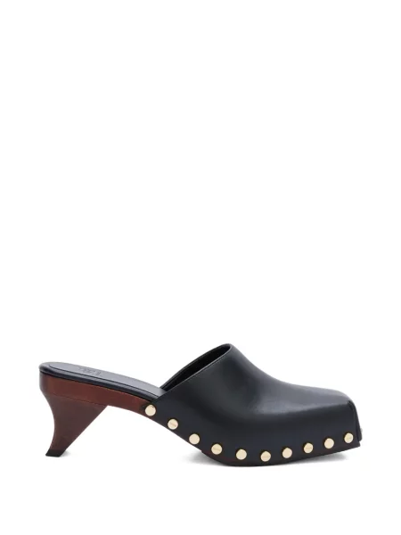 Papuci tip mules Ganni cu tepi negru