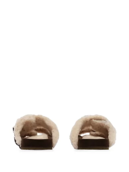 Pledinės avikailio sandalai Burberry ruda