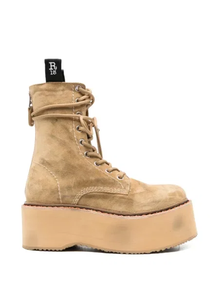 Боти R13 с връзки на платформе с дантела