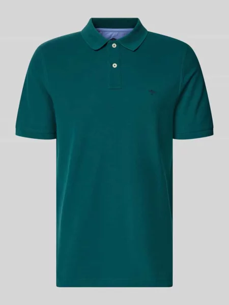 Koszulka polo o kroju regular fit z wyhaftowanym logo Fynch-hatton zielona