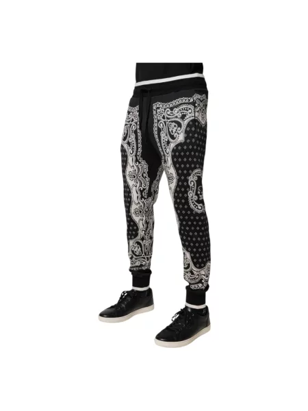 Joggery Dolce And Gabbana z nadrukiem czarne