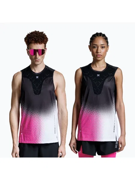 Tank top do biegania X-Bionic Corefusion Run Tank dot fade/neo pink/white biała