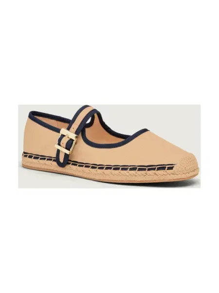 Tommy Hilfiger Espadrile BUCKLE MARYJANE cu adaos de piele bej