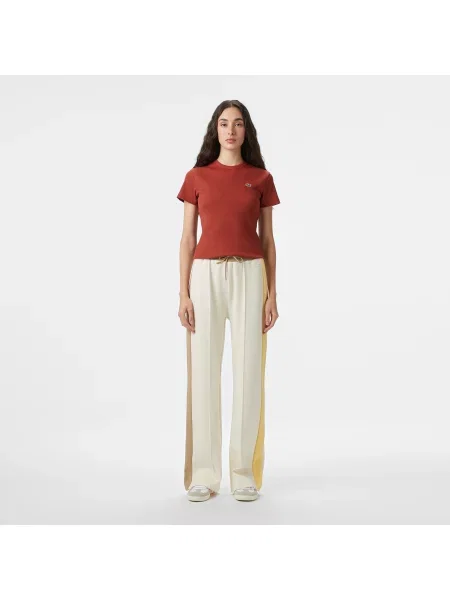 Lacoste T-Shirt Z Okrągłym Dekoltem Slim Fit czerwony