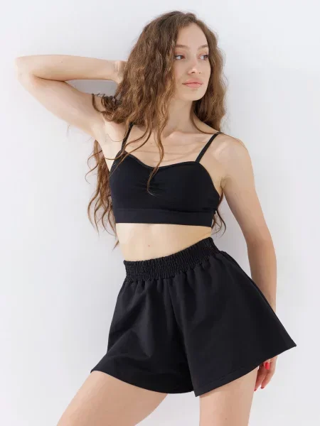 LAWA Шорти Бавовна/поліестер/еластан чорний