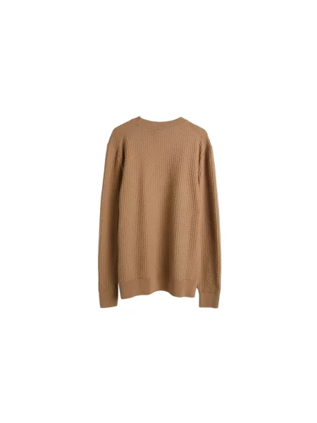 Dzianinowy sweter Boss beżowy