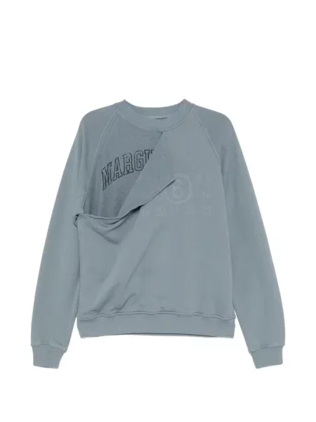 Φούτερ Mm6 Maison Margiela με φθαρμένο εφέ μπλε