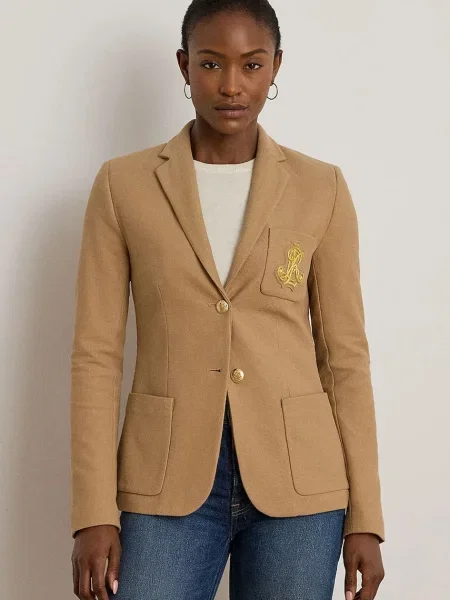 Піджак Lauren Ralph Lauren однобортний однотонний бежевий