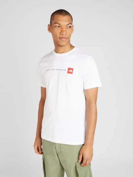 THE NORTH FACE Tricou NEVER STOP EXPLORING roșu / negru alb