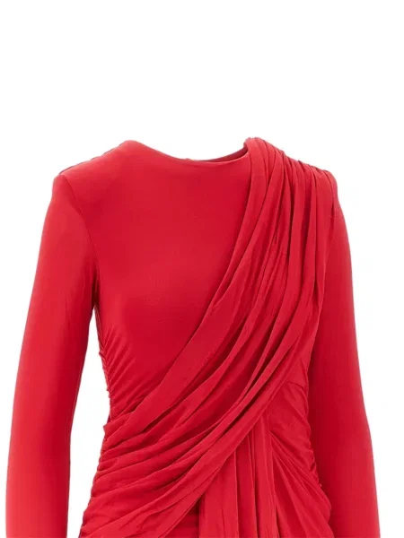 Rochie maxi Isabel Marant drapată lungă de costum roșu