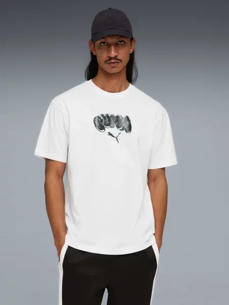 Футболка PUMA Graphic Tee комбінований верх білий
