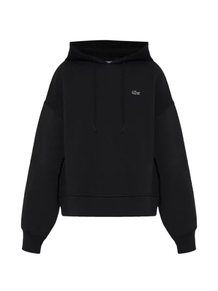 Bluza z kapturem Lacoste z naszywkami czarna