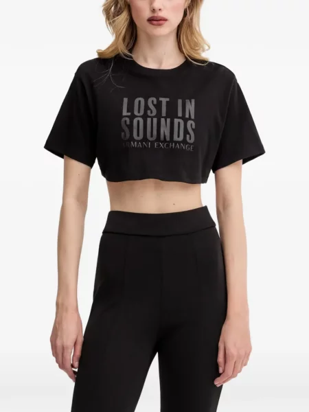 Decupat tricou Armani Exchange negru