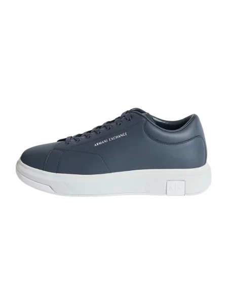 Sneakersy Armani Exchange skórzane klasyczne niebieskie