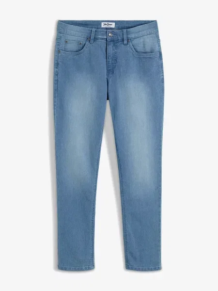 Lekkie jeansy slim fit straight niebieskie
