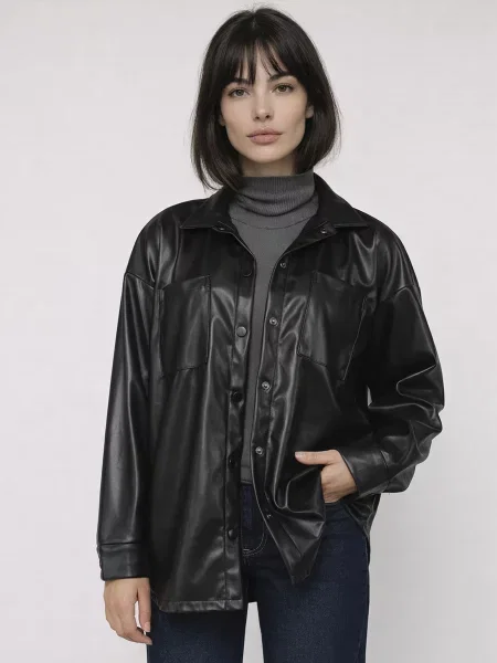 Куртка-сорочка YUKI екошкіра чорний