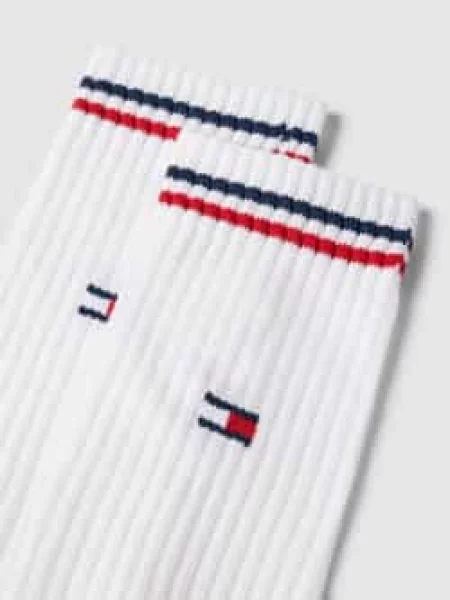 Skarpety z paskami w kontrastowym kolorze w zestawie 2 szt. Tommy Hilfiger białe