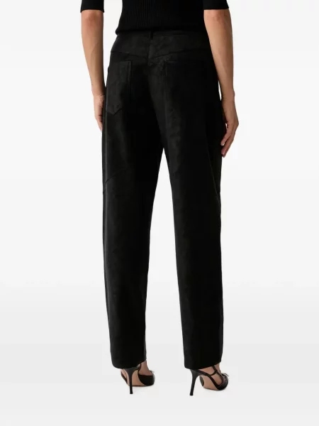 Pantaloni Liu Jo din piele de căprioară negru