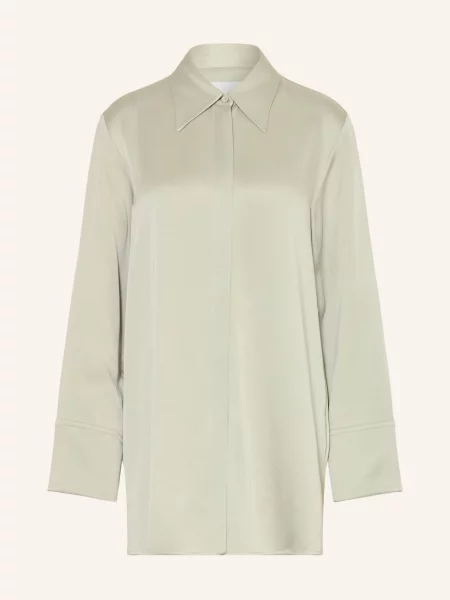 Jil Sander Bluzka Koszulowa Z Satyny gruen