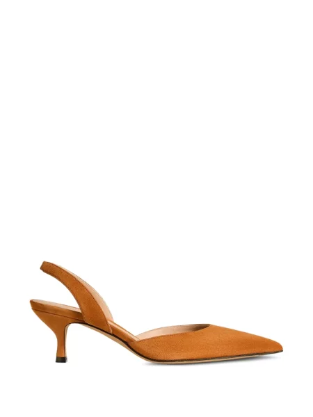 Pantofi cu toc Kiton din piele de căprioară slingback maro