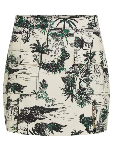 Karl Lagerfeld Fustă crem / verde / verde închis negru