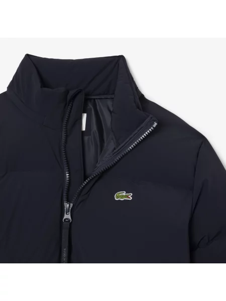 Lacoste Kurtka Puchowa Z Kapturem Odporna Na Wodę Granatowa niebieski