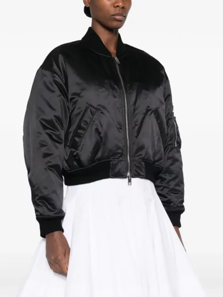 Geacă bomber Alexander Wang din satin negru