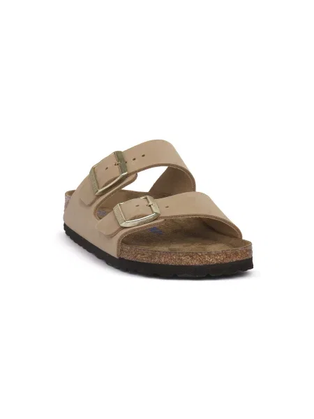 Șlapi Birkenstock din piele bej