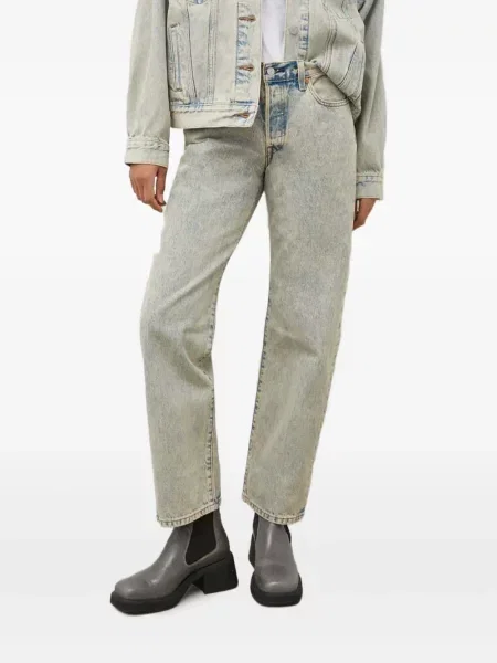 Карирани дънки straight leg Levi's® с шипове кафяво