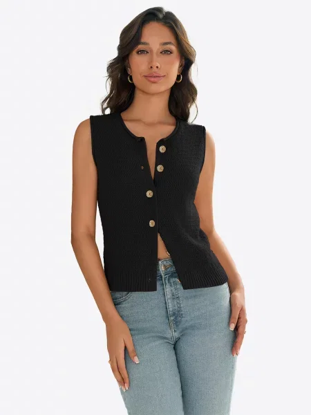 Imily Bela Vestă tricotată negru