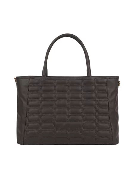 Shopperka Pierre Cardin skórzana brązowa