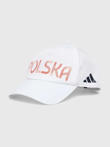 Шапка с козирка adidas Performance Polska с апликация бяло