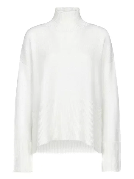 Pulover Dondup cu guler înalt alb