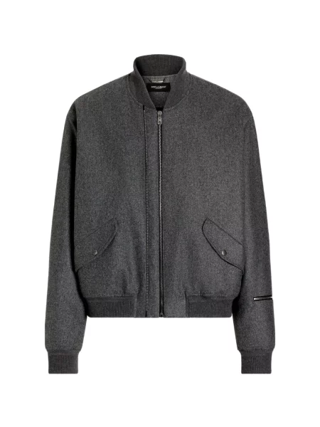 Geacă bomber Dolce & Gabbana de lână gri