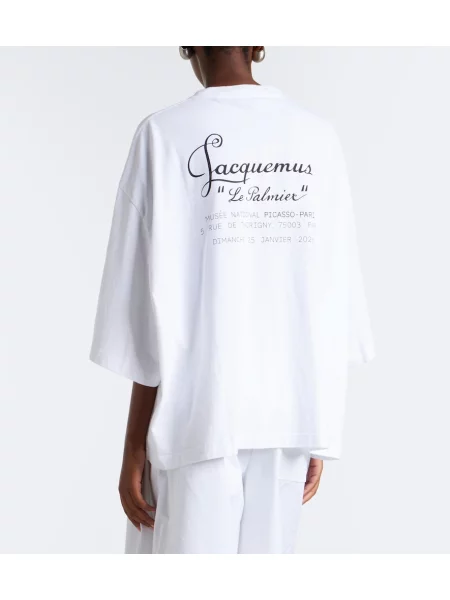 Tricou Jacquemus cu imagine din jerseu alb