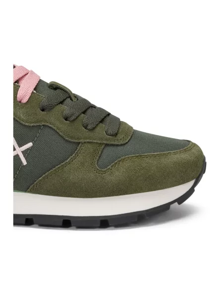 Sneakersy Sun68 skórzane casual zielone