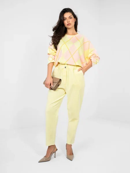 Pantaloni Italy Moda galben