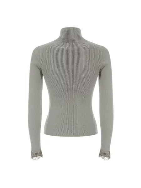 Sweter z golfem Chiara Ferragni Collection wełniany do golfa biały