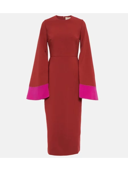 Oblekové midi šaty Roksanda po kolená červená