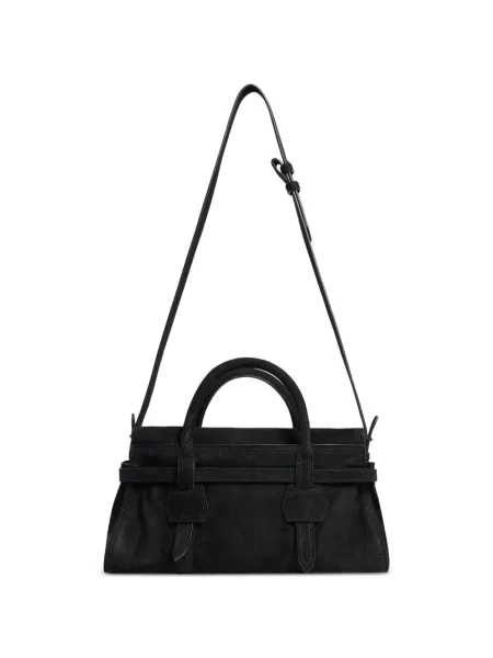 Geantă shopper Dsquared2 din piele de căprioară negru