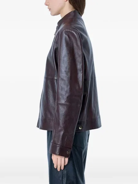 Gulerat geanta de piele Max Mara maro