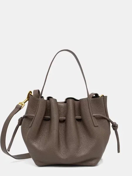 Yuzefi geantă crossbody pentru femei din piele MINI SCALLOP maro